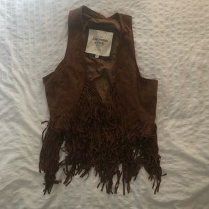 Abercrombie & Fitch Leather Fringe Vest